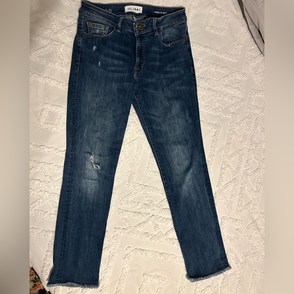 DL1961 Women's Blue Jeans Instasculpt Straight Ankle